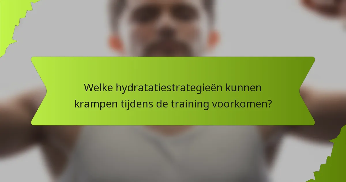 Welke hydratatiestrategieën kunnen krampen tijdens de training voorkomen?